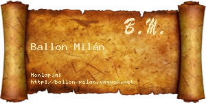 Ballon Milán névjegykártya
