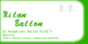 milan ballon business card